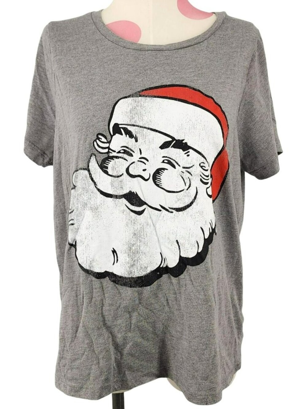 Women's Grayson Threads Hello Gorgeous Gray Santa Clause Graphic Tee Size XL